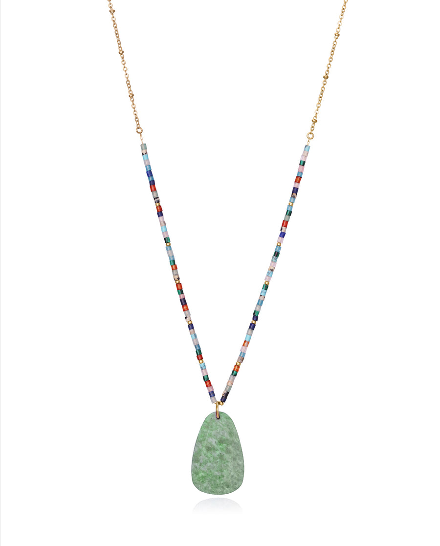 Collar Acero Ip Dorado Piedras Sra Fn