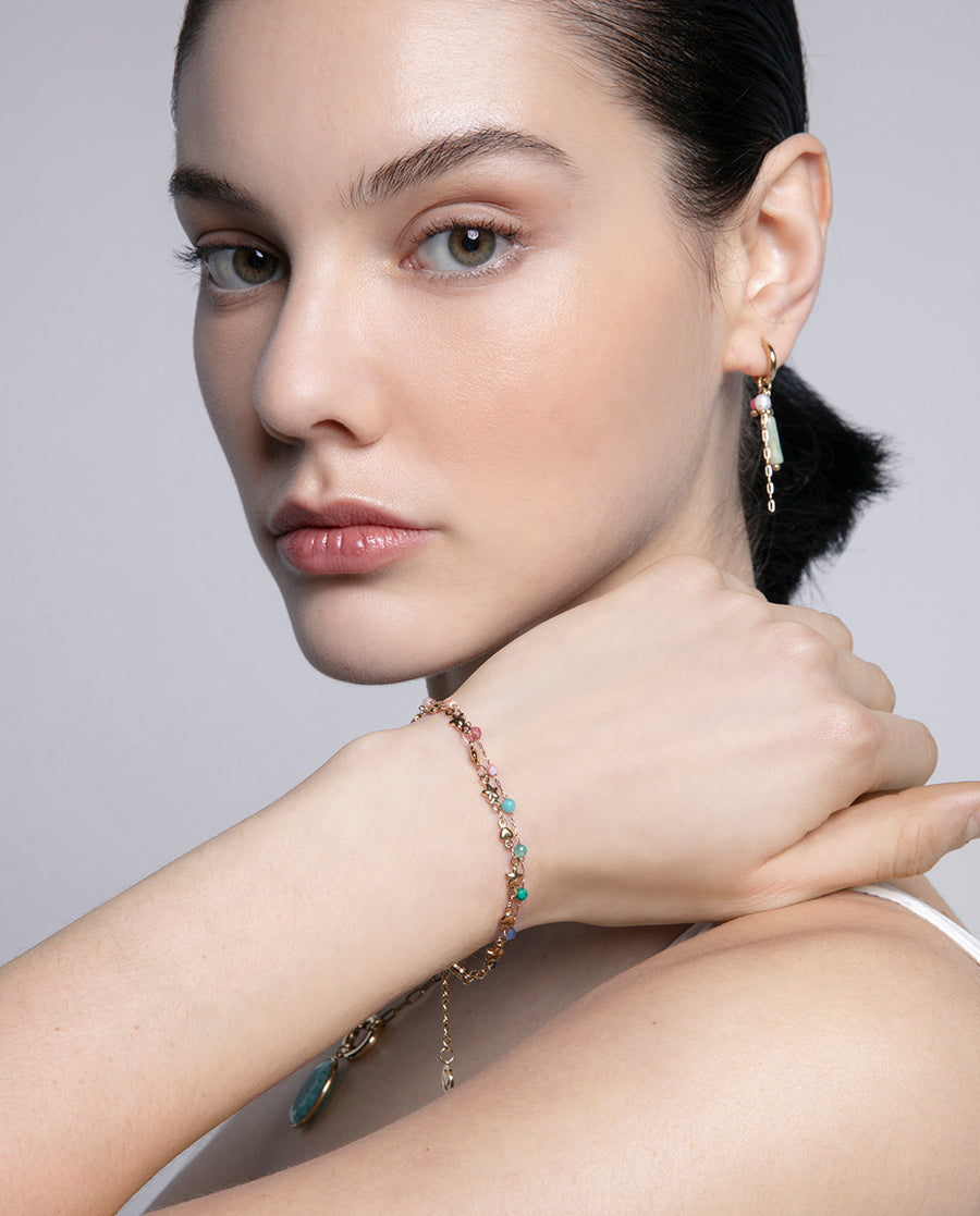 Steel Necklace Ip Gold Double, One Chain With Pen