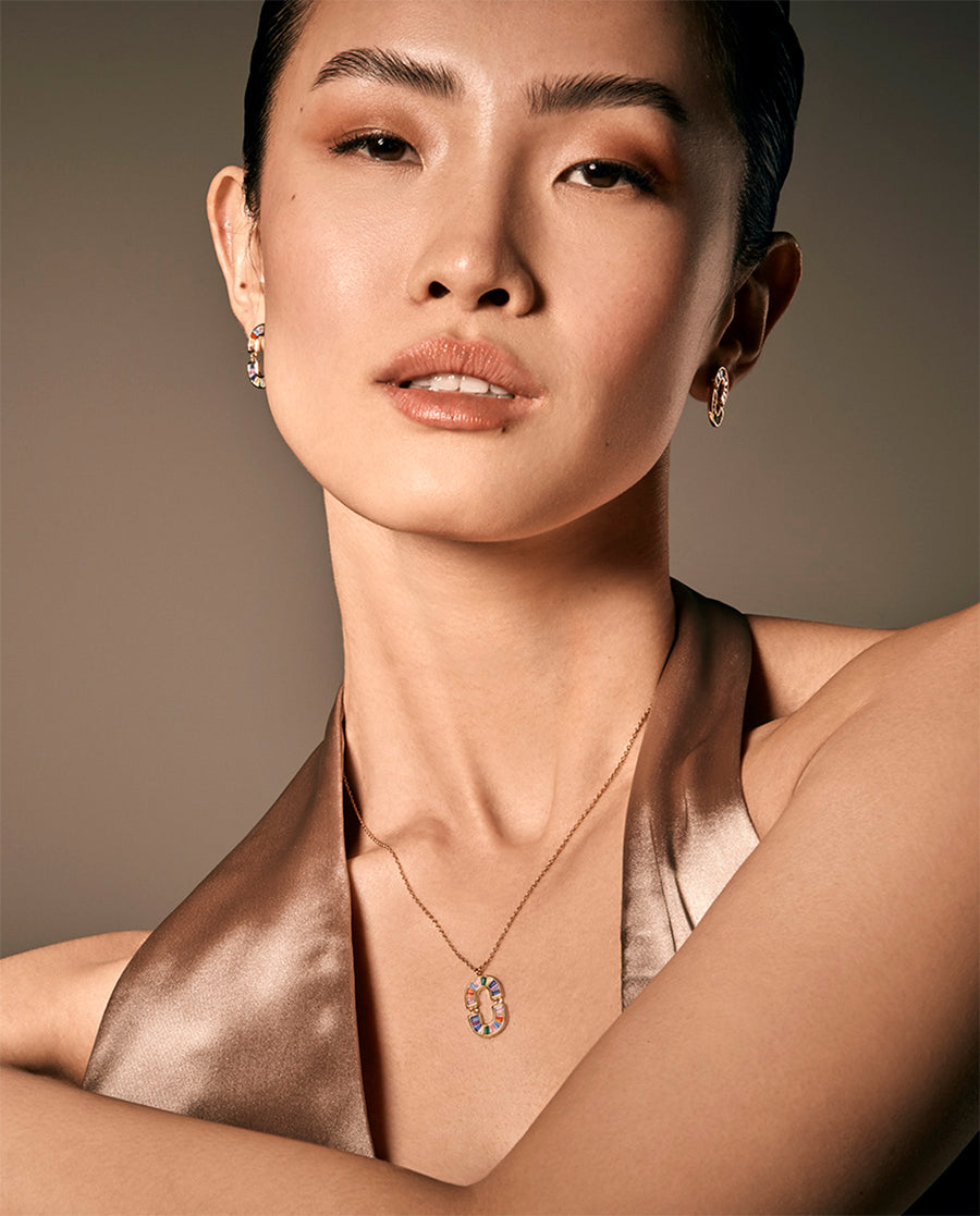 Collier Circ en argent sterling plaqué or Sra Jewels