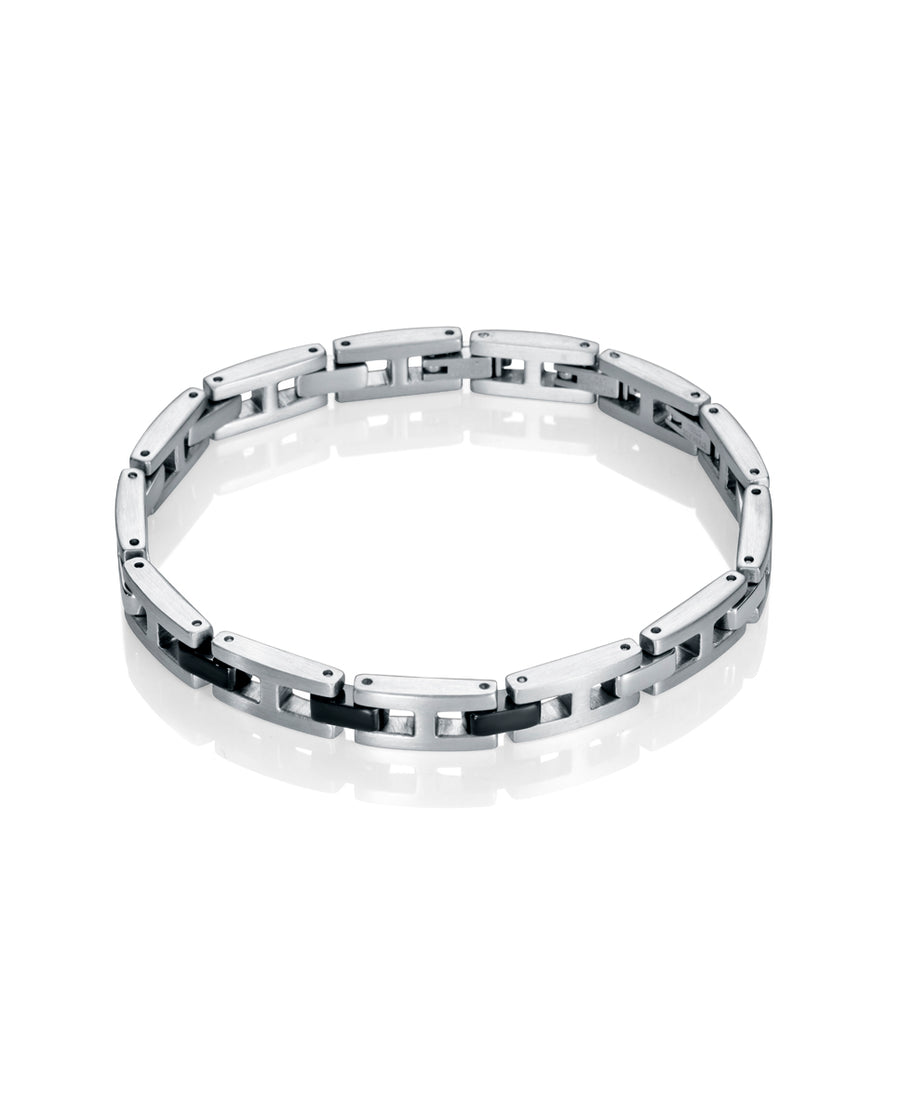 Pulsera De Eslabones Acero Cuadrados Sr Fsn