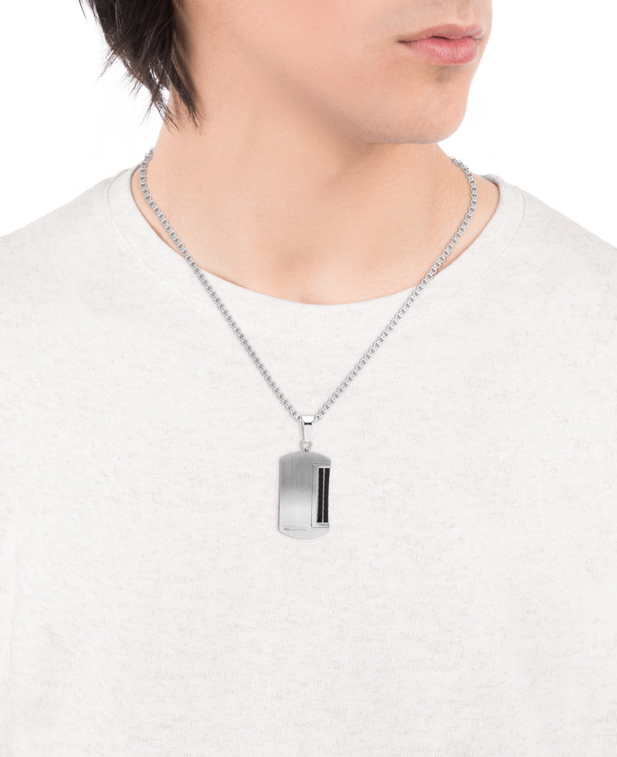 Stainless Steel Necklace Plate With Cables Man Fa