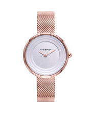 Reloj Acero Ip Rosa Brazalete Sra Va