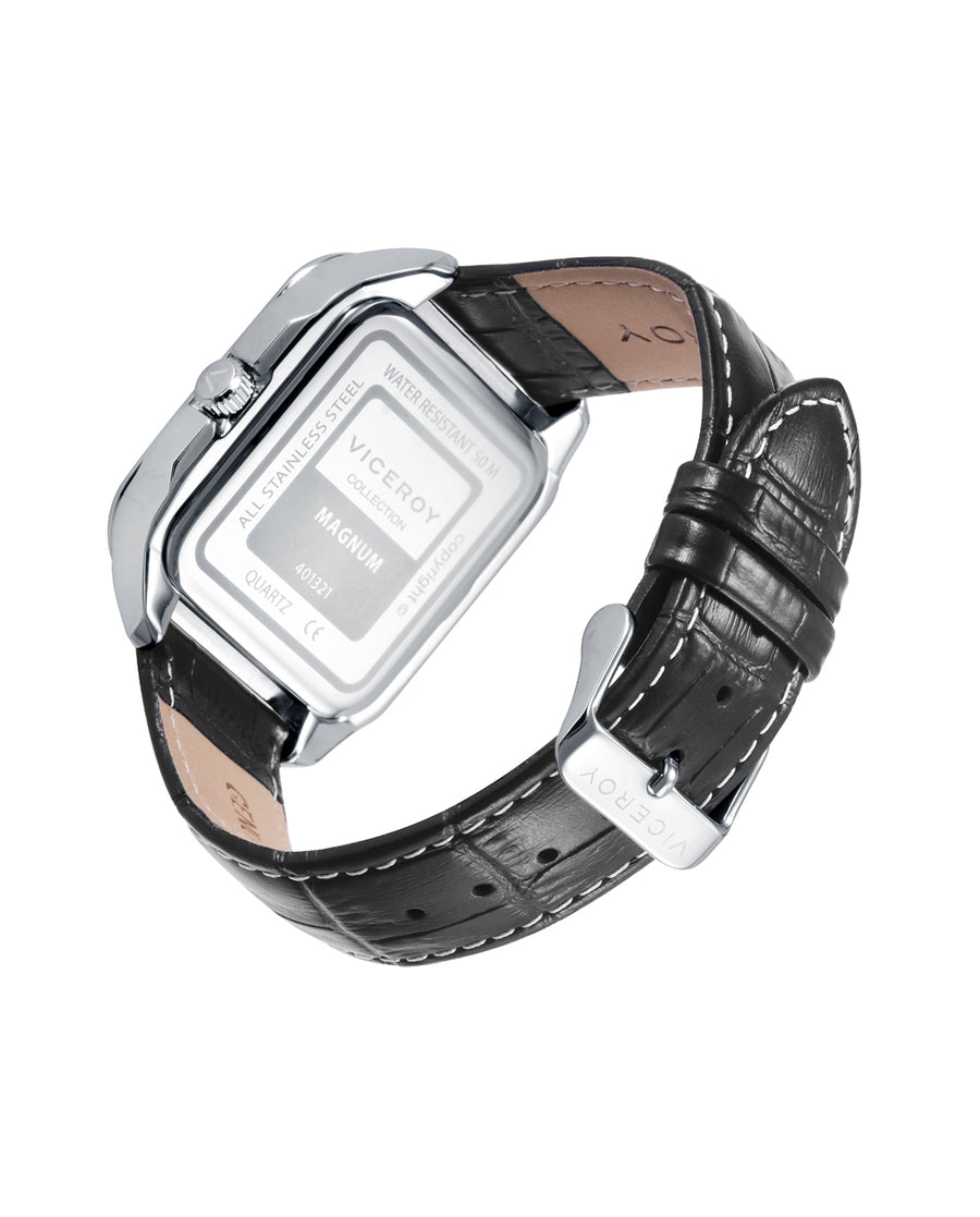 Reloj Acero Ip Negro Correa Sr Va