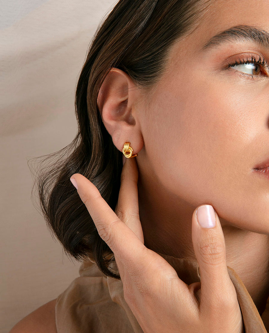 Sterling Silver Earrings With Gold Plating: Lengt