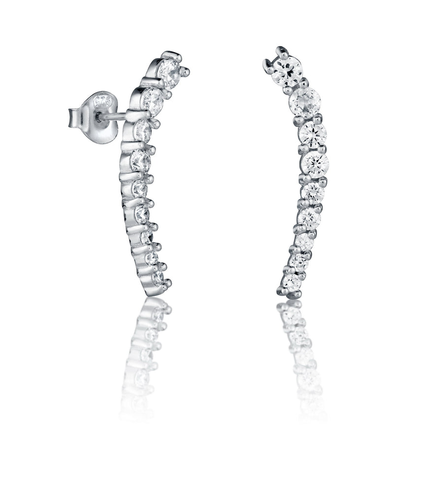 Sterling Silver And Zirconia Earrings Sra Jewels