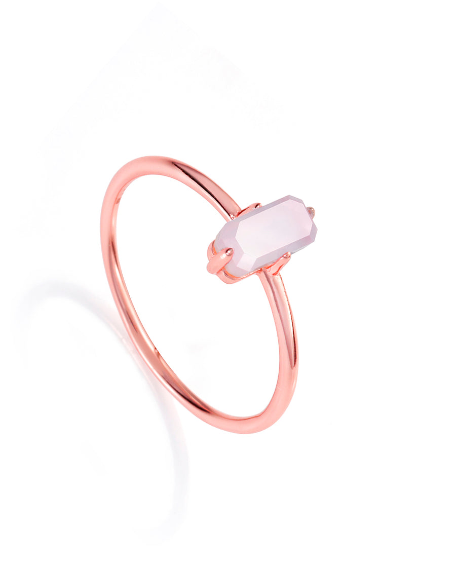 Anillo Plata De Ley Piedra Rosa Sra Jewels
