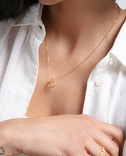 Sterling Silver Necklace With Gold Plating, Heart