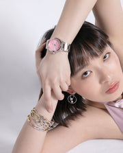 Reloj Acero Ip Rosa Brazalete Sra Va