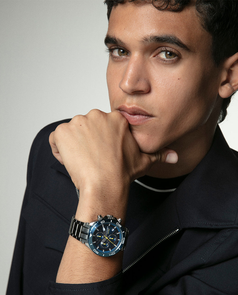 Crono Acero Ip Azul Brazalete Sr Va