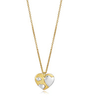 Collar De Plata De Ley Bitono Corazones Sra Fn