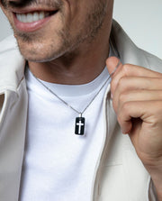 Collar Acero Ip Negro Y Latón Sr Fashion