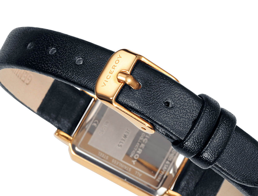 Reloj Acero Ip Dorado Correa Sra Jewels Va