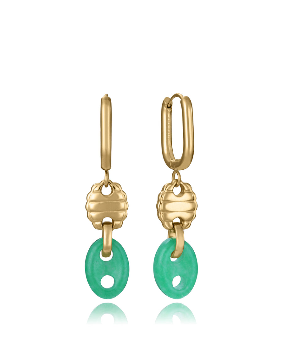 Pend Acero Ip Dorado Piedra Nat Sra Fashion