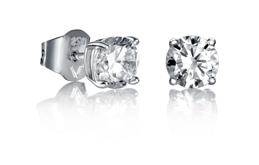Pendientes Plata Y Circonitas 6 Mm Sra Jew Expos