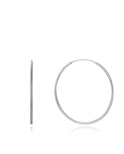 Sterling Silver Hoop Earrings: 40 X 1,2mm Lady Je