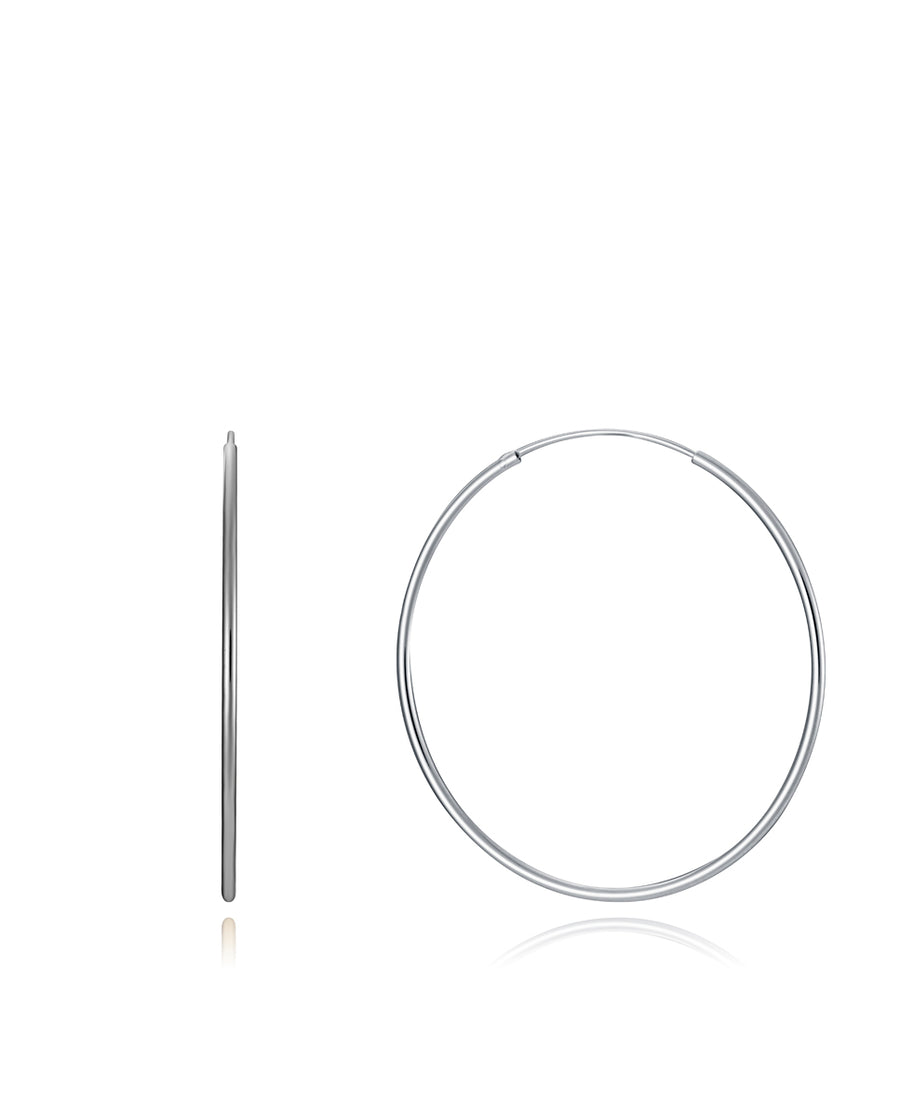 Sterling Silver Hoop Earrings: 40 X 1,2mm Lady Je