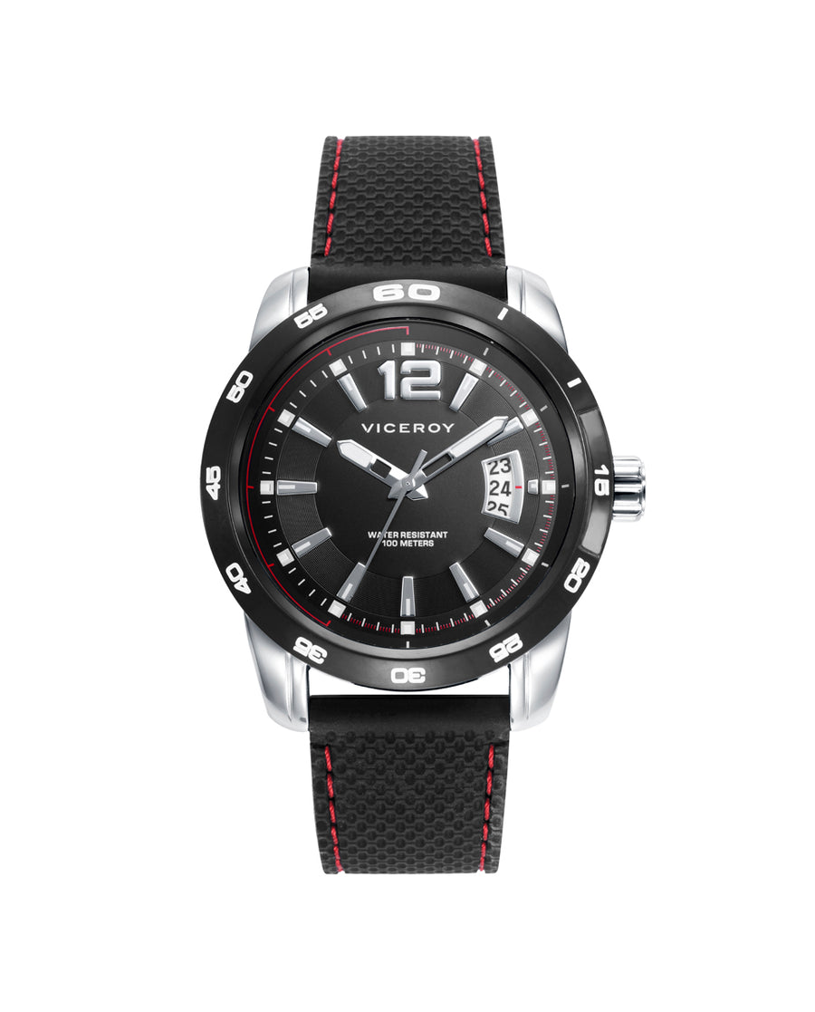 Stainless Steel Watch Ip Black Strap Man Va