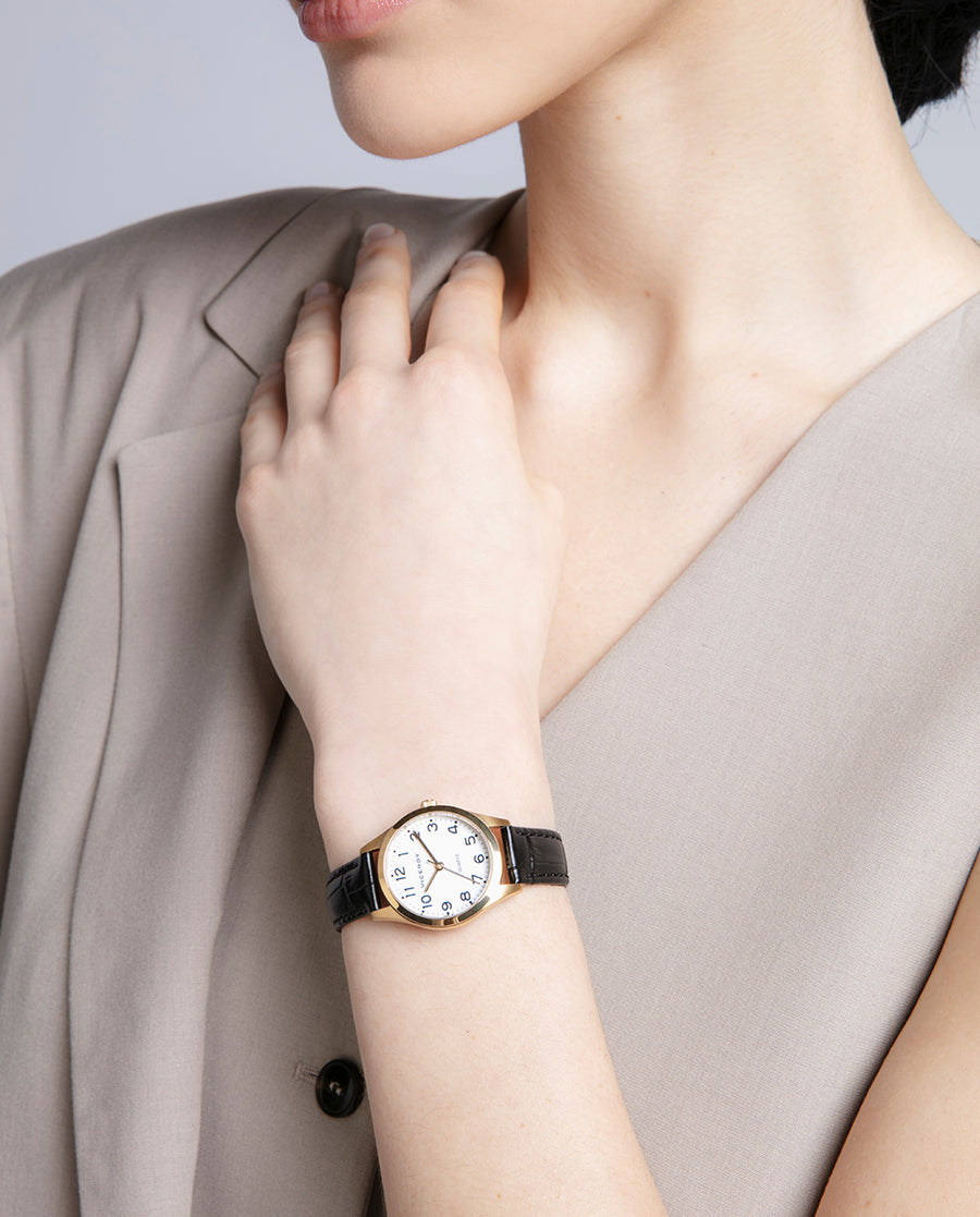 Reloj Acero Ip Dorado Correa Sra Basica Va