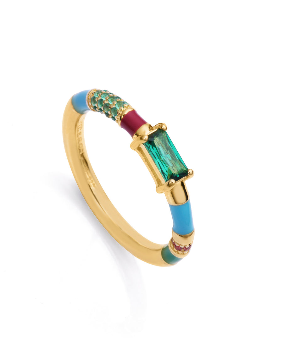 Anillo Plata De Ley Baño Oro Circ Sra Jewels