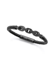 Puls Acero Ip Gris Y Piel Negra Sr Fashion
