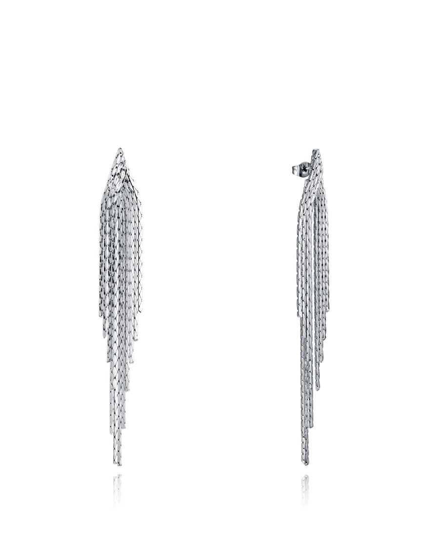 Steel Earrings Pending Chains: Length 9 Cm Lady F