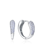 Sterling Silver Earrings Hoop With Rhodium Platin