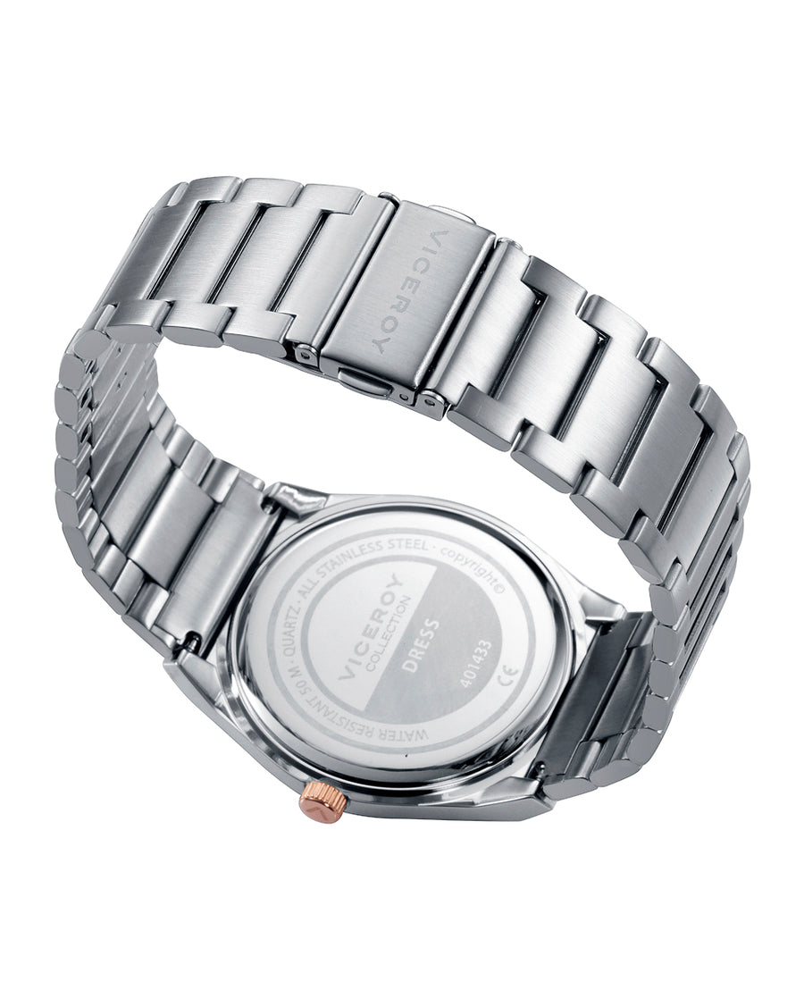 Reloj Acero Ip Rosa Brazalete Sr Va
