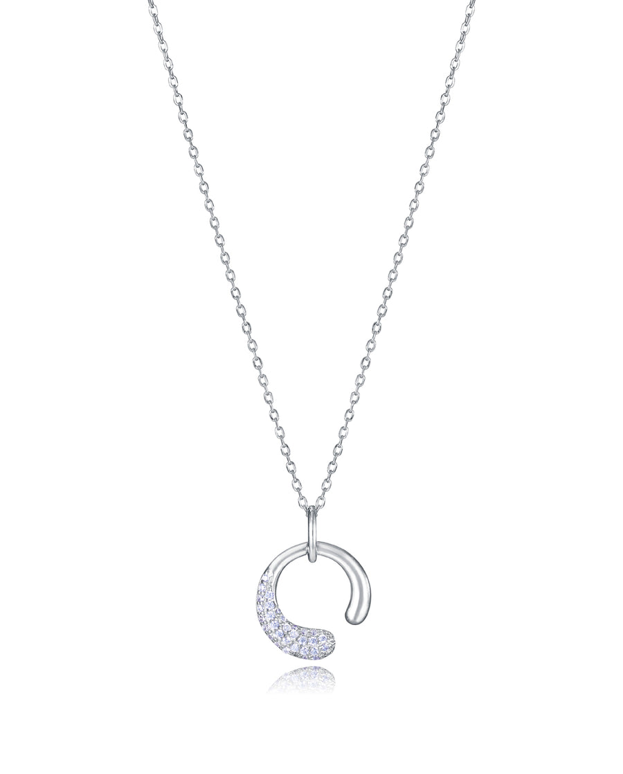 Sterling Silver Necklace With Rhodium Plating And