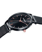 Reloj Acero Ip Negro Ip Rosa Brazalete Sra Va