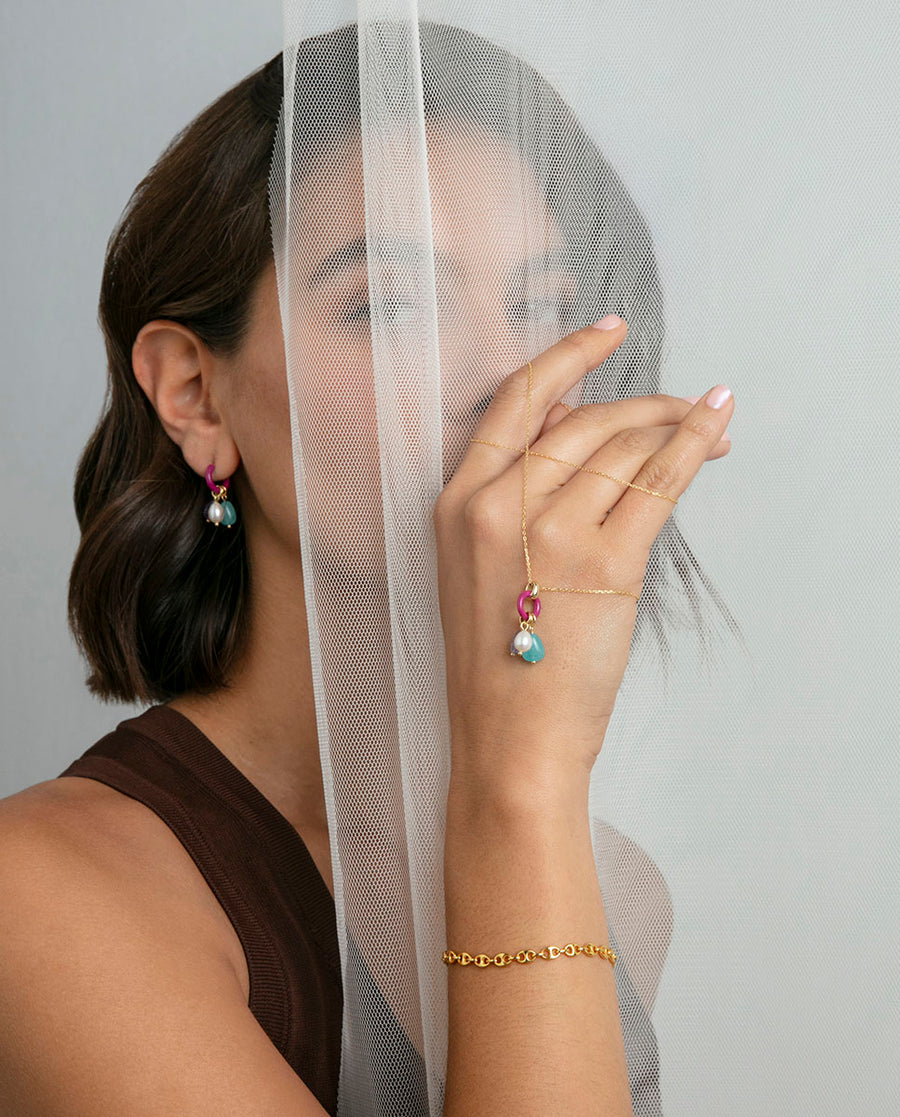 Sterling Silver Earrings With Gold Plating, Ename
