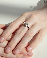 Sterling Silver Ring With Rhodium Plating And Whi