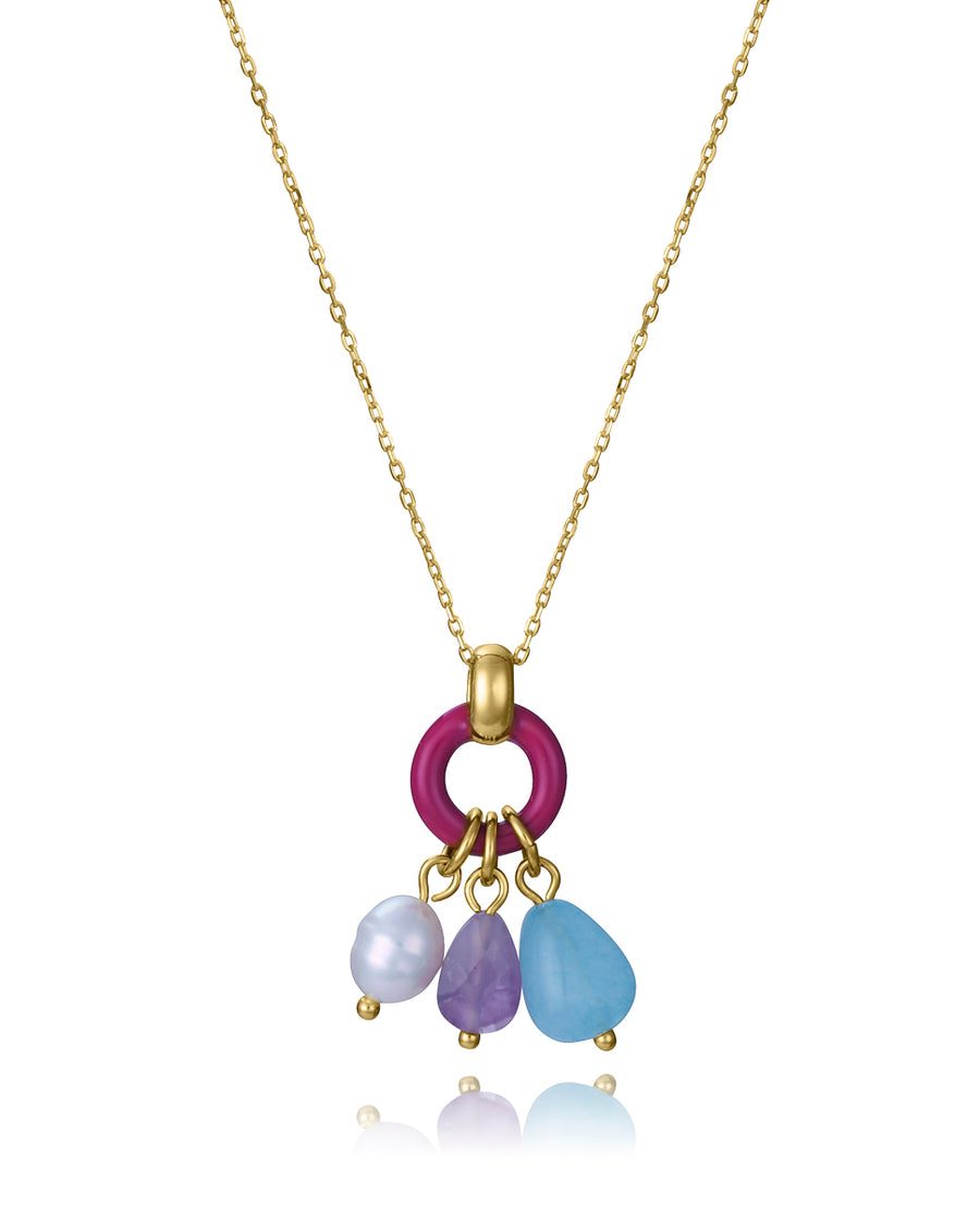 Sterling Silver Necklace With Gold Plating, Ename