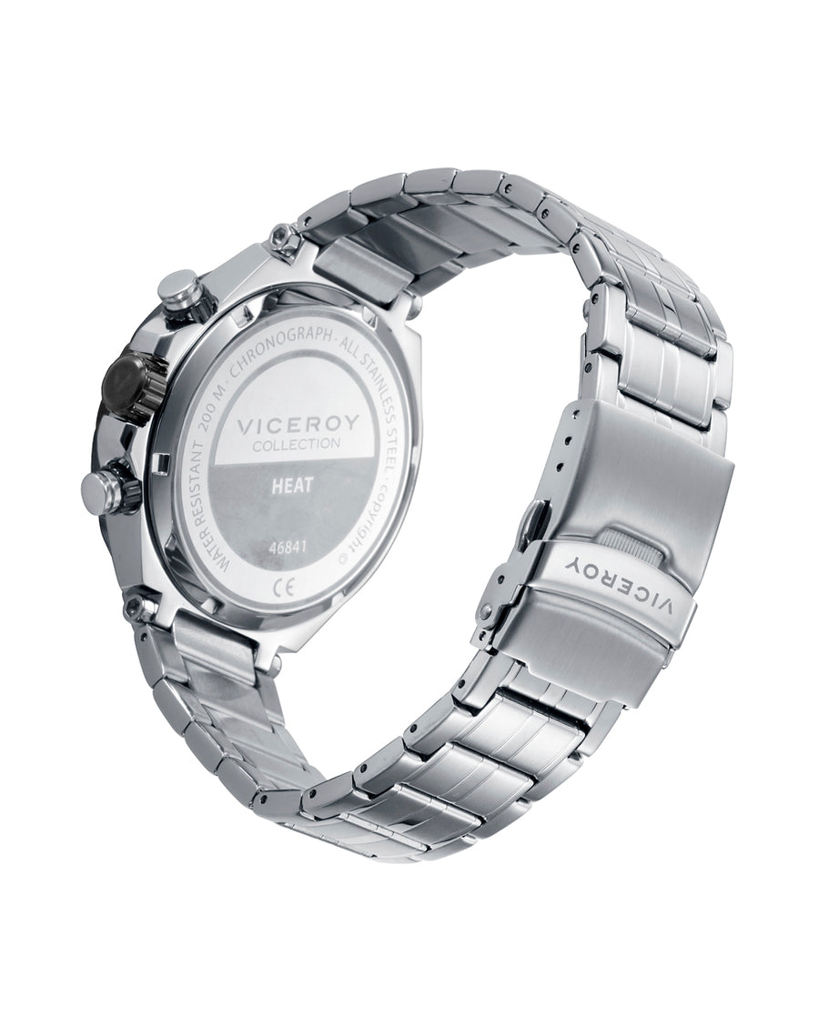 Crono Acero Ip Negro Brazalete Sr Va
