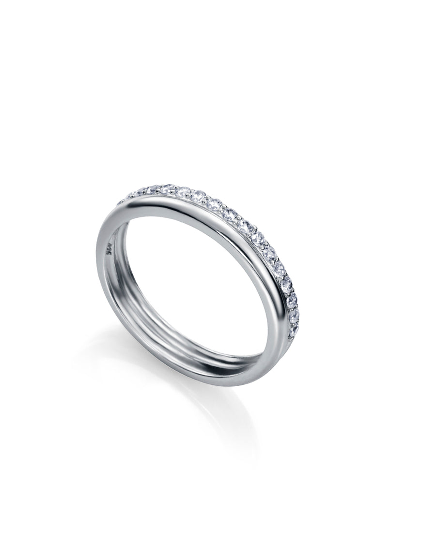 Bague double circ en argent sterling Mme Jwls