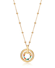 Coll Acero Dorado Bolas Multicolor Sra Fn