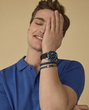 Stainless Steel Watch Ip Blue Strap Man Va