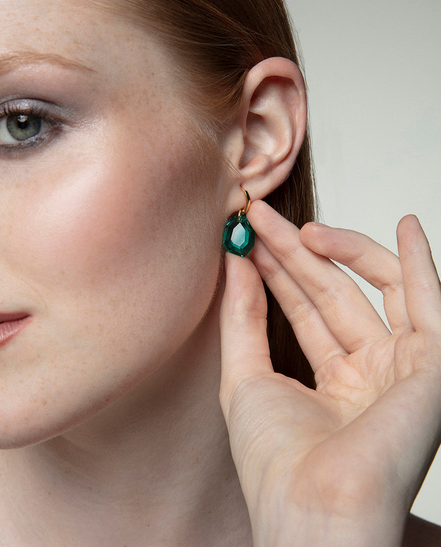 Sterling Silver Earrings With Gold Plating And Gr