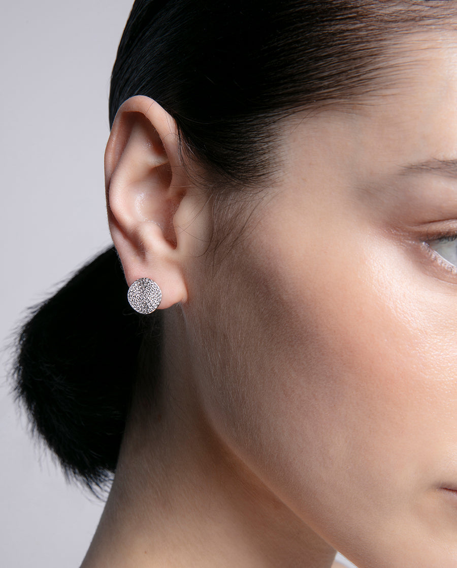 Sterling Silver Earrings With Rhodium Plating Cir