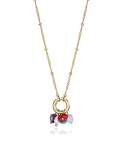 Steel Necklace Ip Gold With Pending Hoop With Col