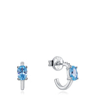 Sterling Silver Earrings With Rhodium Plating Aqu