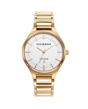 Reloj Titanio Ip Gold Brazalete Sra Va