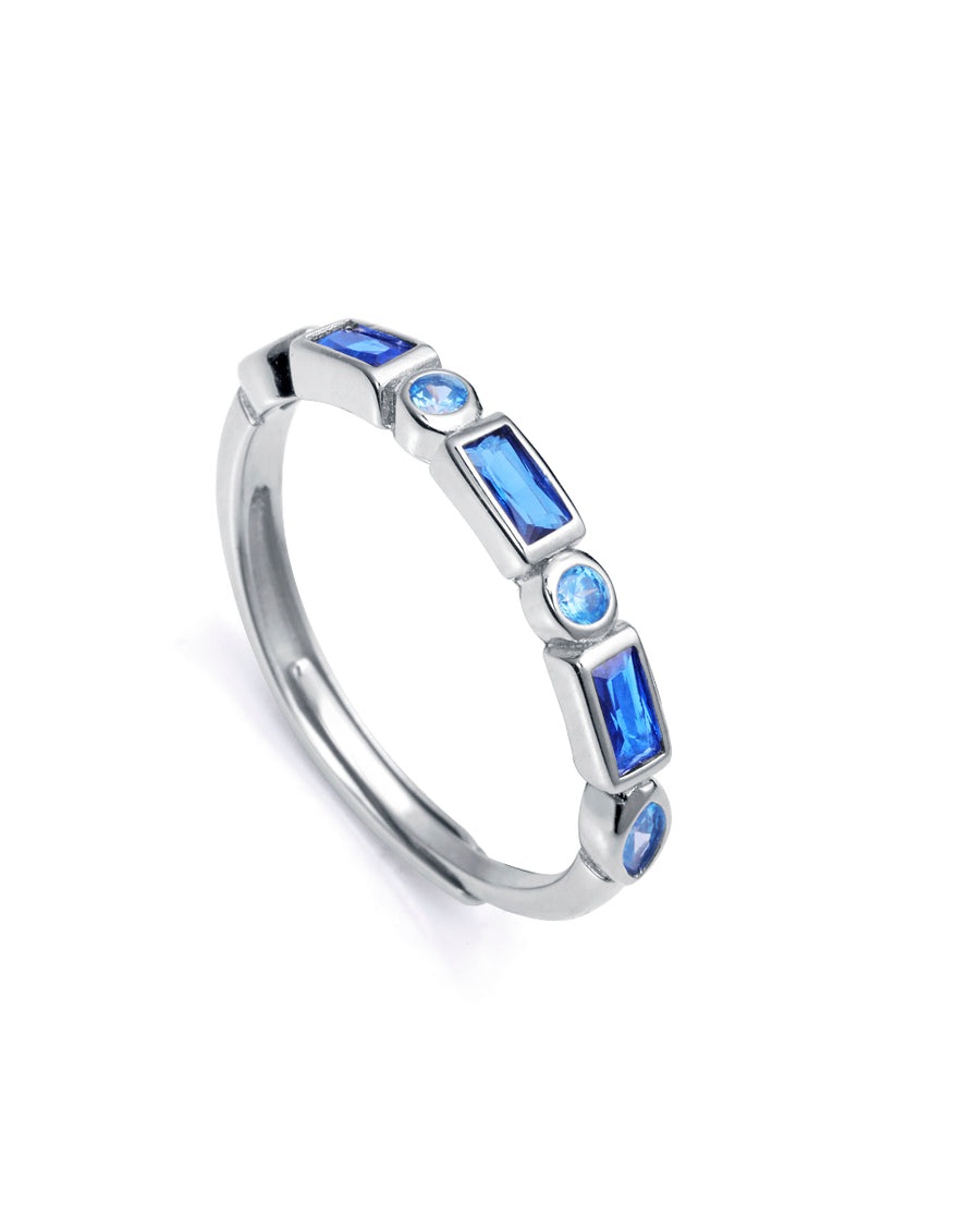 Anillo Plata De Ley Baño Rodio Circ Sra Jwls