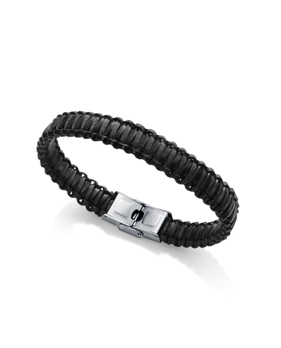 Puls Acero Y Piel Trenzada Negra Sr Fn