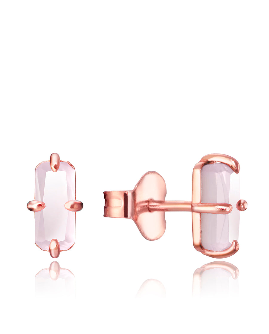 Pendientes Plata De Ley Piedra Rosa Sra Jewl