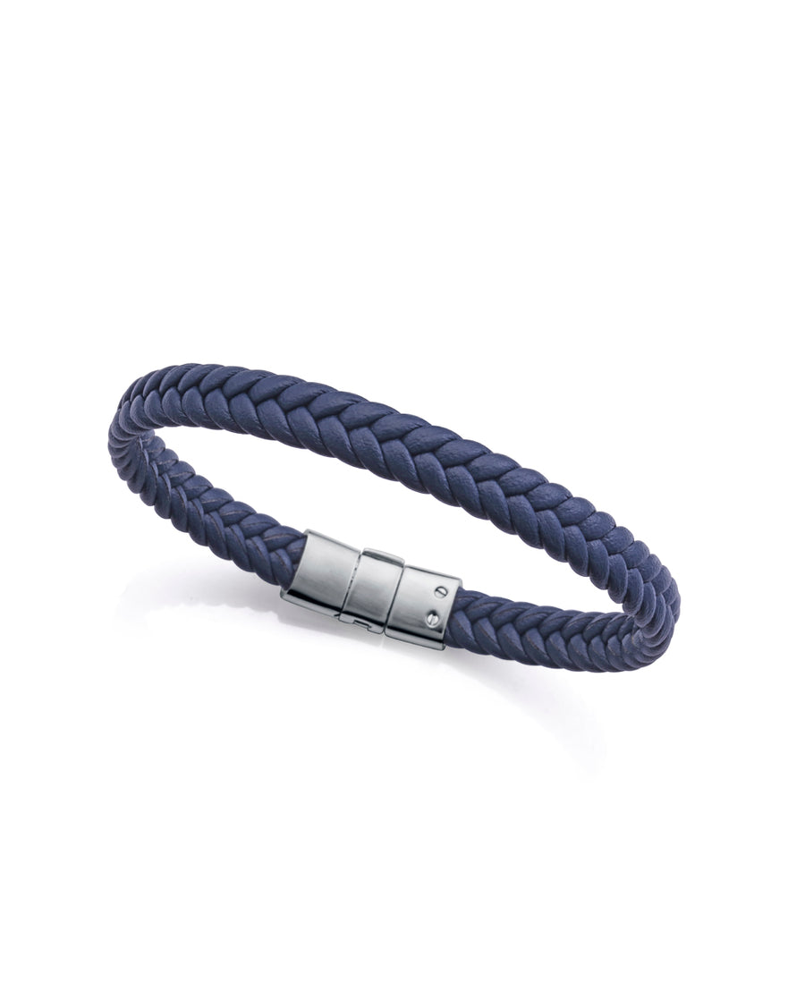 Puls Acero Y Piel Azul Trenzada Sr Fashion