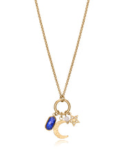 Collar Acero Ip Dorado Piedras Sra Fn