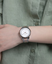 Reloj Acero Ip Rosa Brazalete Sra Va