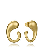 Steel Earrings Ip Gold Curved: Length 1,7 Cm Lady