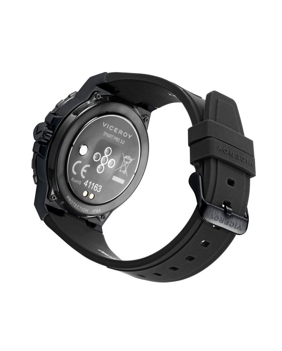 Smart Watch Stainless Stell Ip Gun And Black Stra