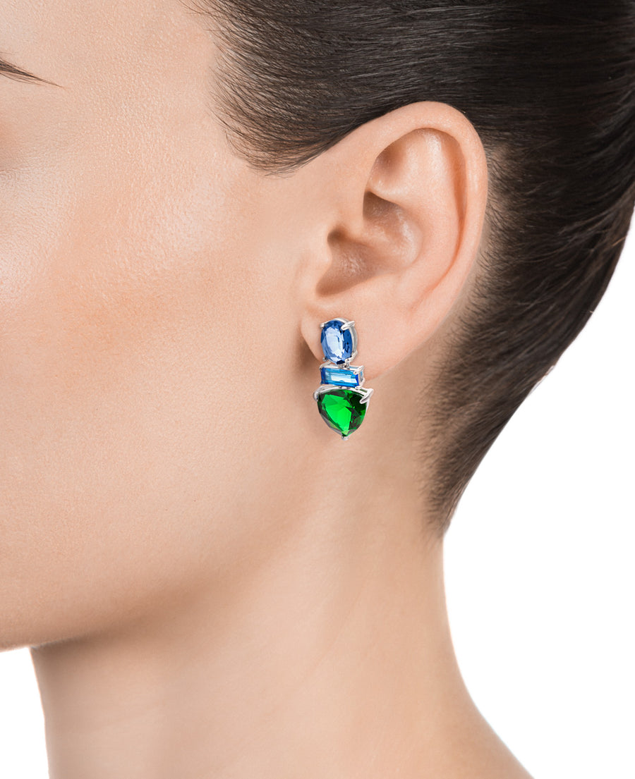 Pendientes Plata De Ley Cristal Sra Jwls